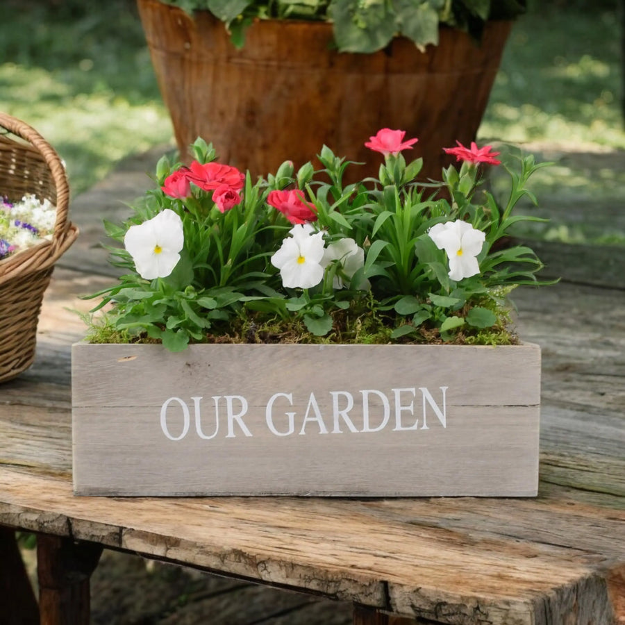 Our Garden Wooden Seasonal Planter Plants By Post