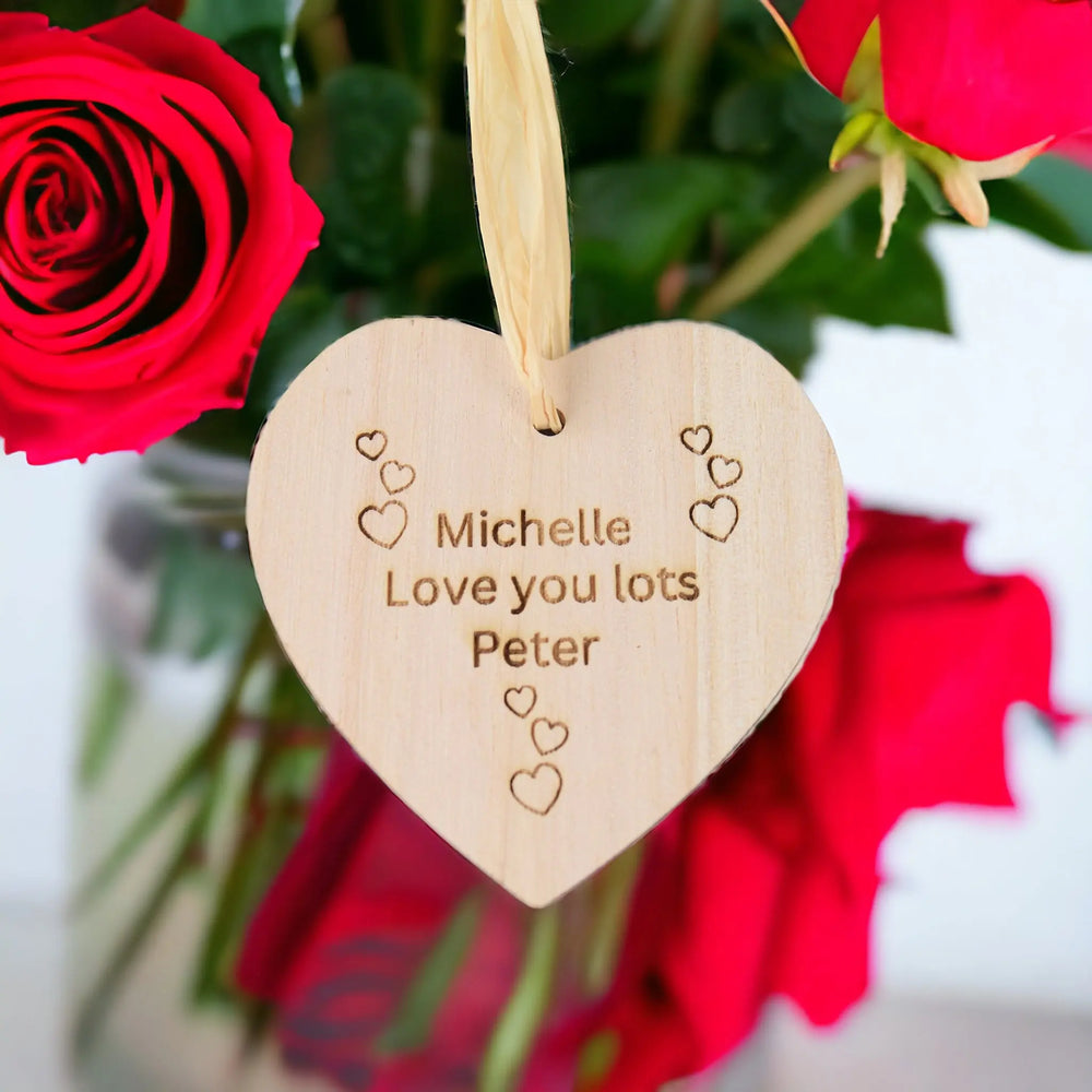 Personalised Wooden Valentines Heart Plants By Post