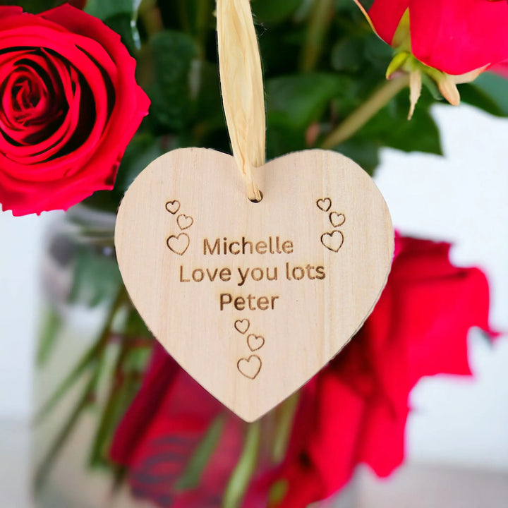 Personalised Wooden Valentines Heart Plants By Post