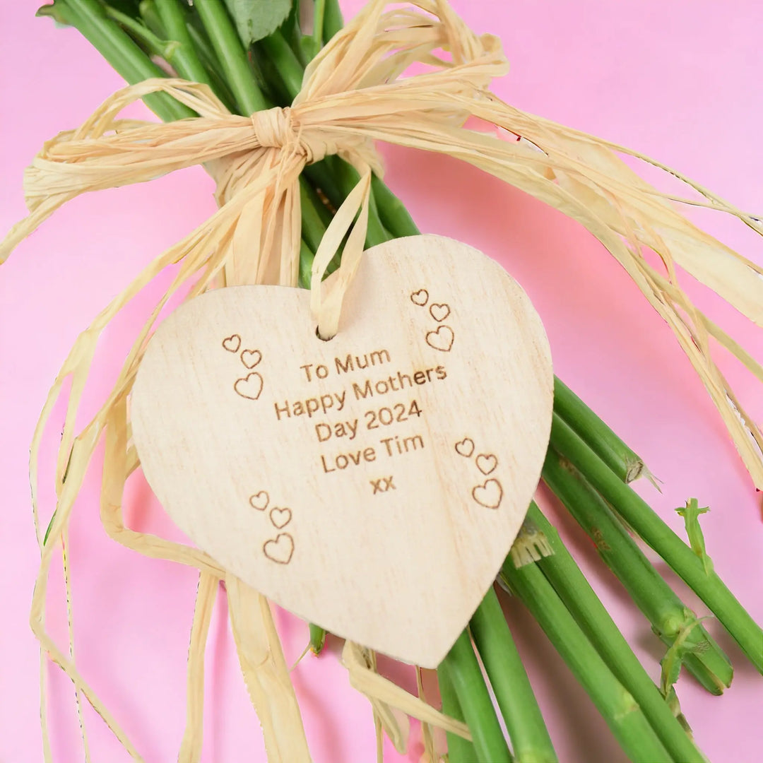 Personalised Wooden Heart Plants By Post