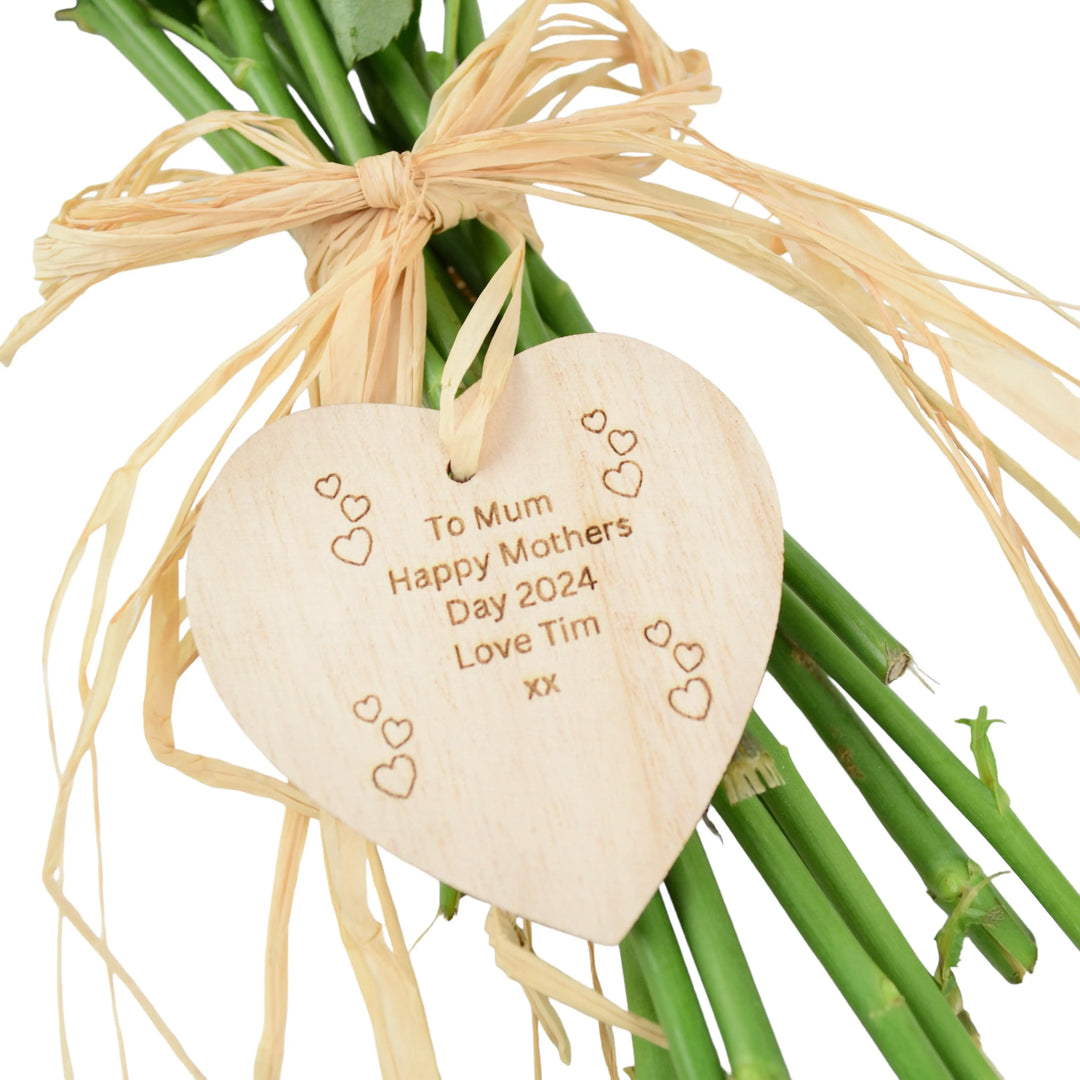 Personalised Wooden Heart Plants By Post