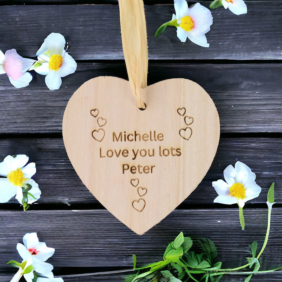 Personalised Wooden Heart Plants By Post