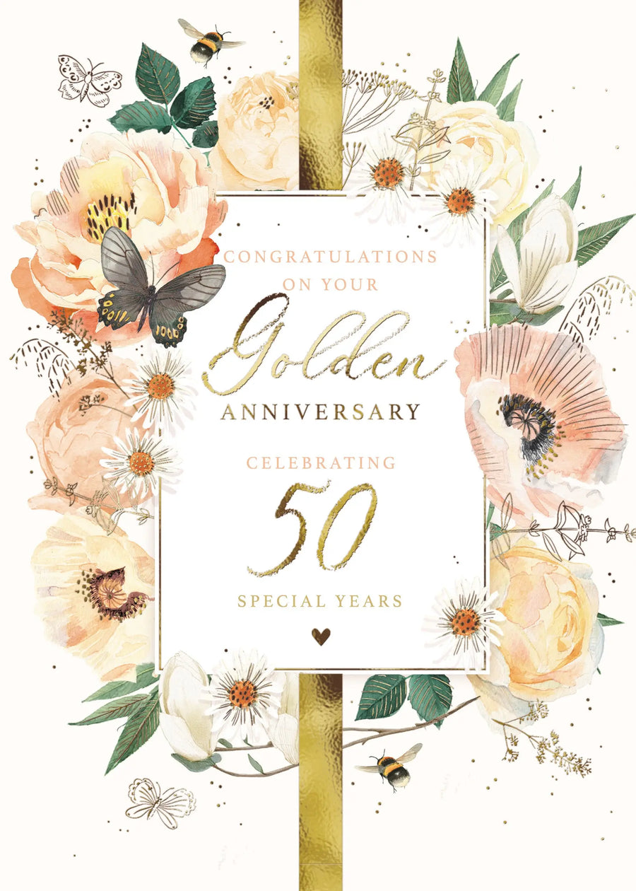 Golden Wedding Anniversary Greetings Card Plants By Post